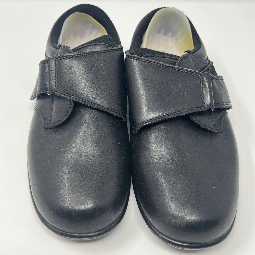 Women’s Black Orthopedic Velcro Strap Shoes Leather Sneakers Round Toe Comfy mom - Picture 4 of 17